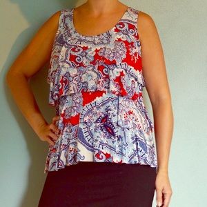 Sleeveless tiered top